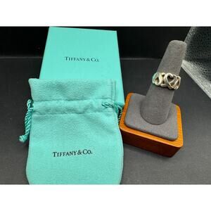 Tiffany & Co. Paloma Picasso Triple Loving Heart Ring Sterling Silver 925 Sz 7